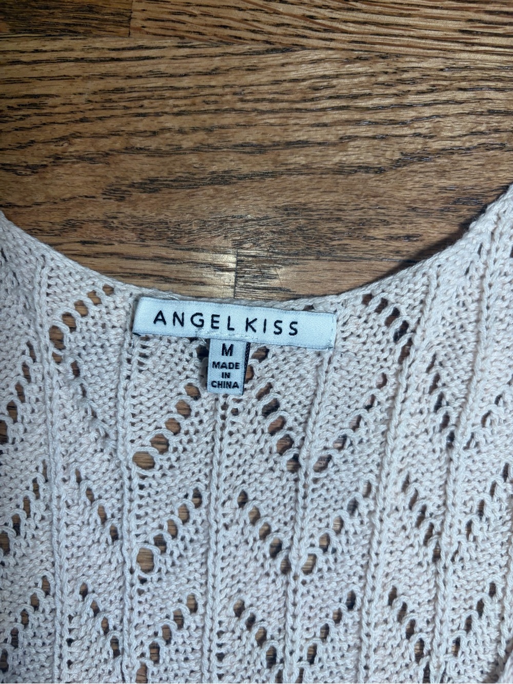 Angel Kiss Cream Open-Knit Racerback Tank - Picture 3 of 6